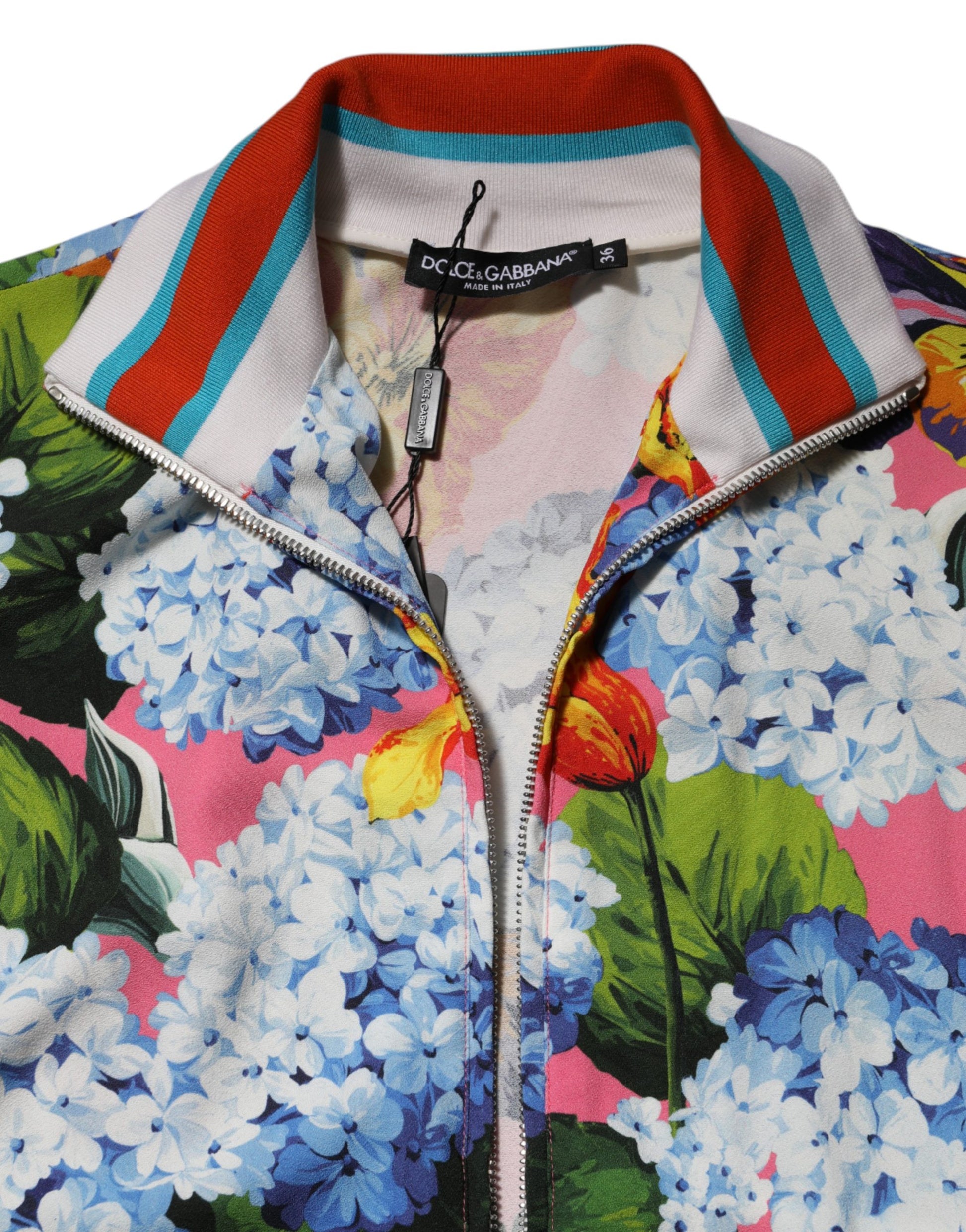 Multicolor Floral Print Zip Cardigan Jacket