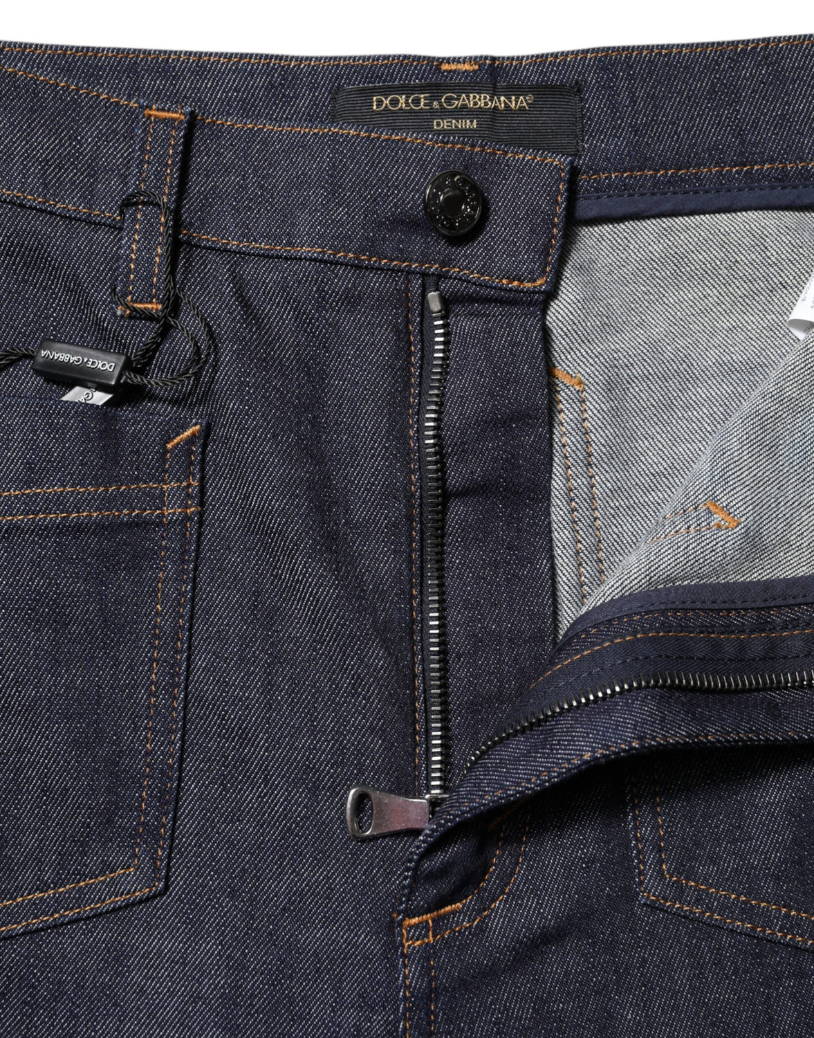 Dark Blue Cotton Flared Wide Leg Denim Jeans