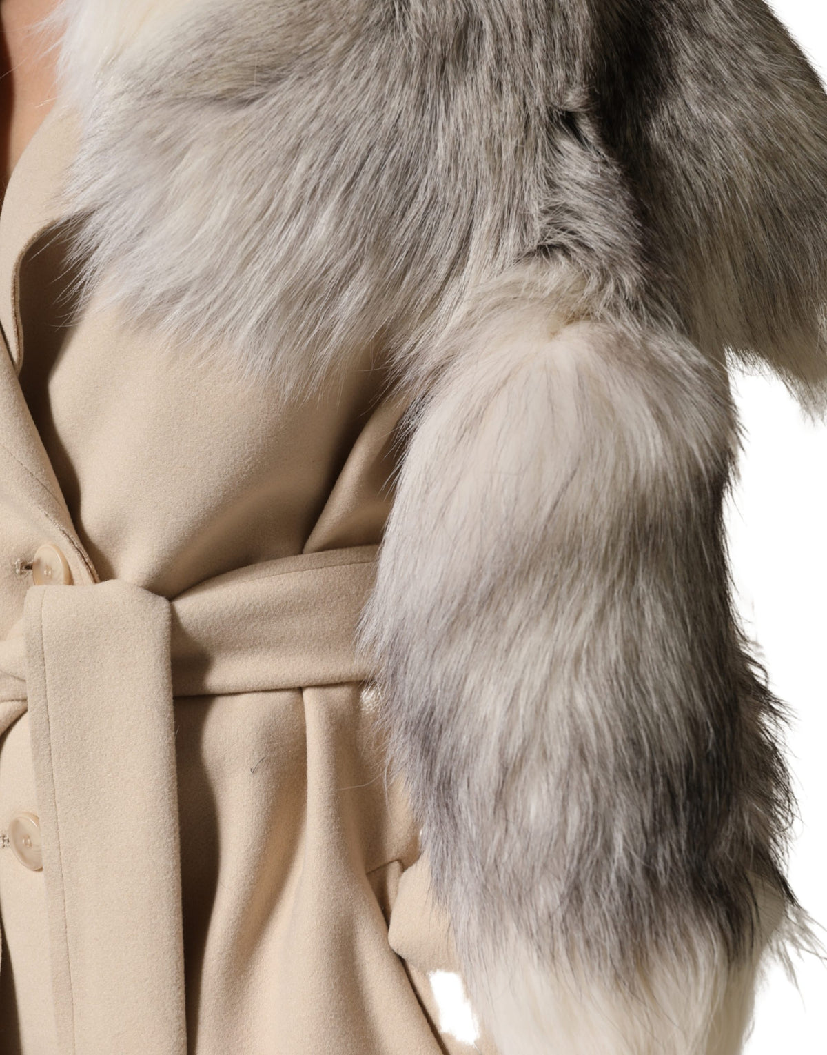 White Fox Fur Neck Wrap Warmer Winter Scarf