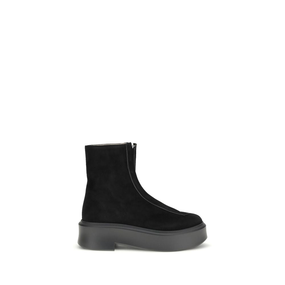 Black Calf Leather Bos Taurus Lace-Up Boots