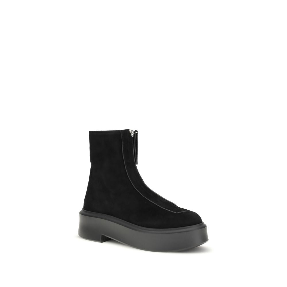 Black Calf Leather Bos Taurus Lace-Up Boots