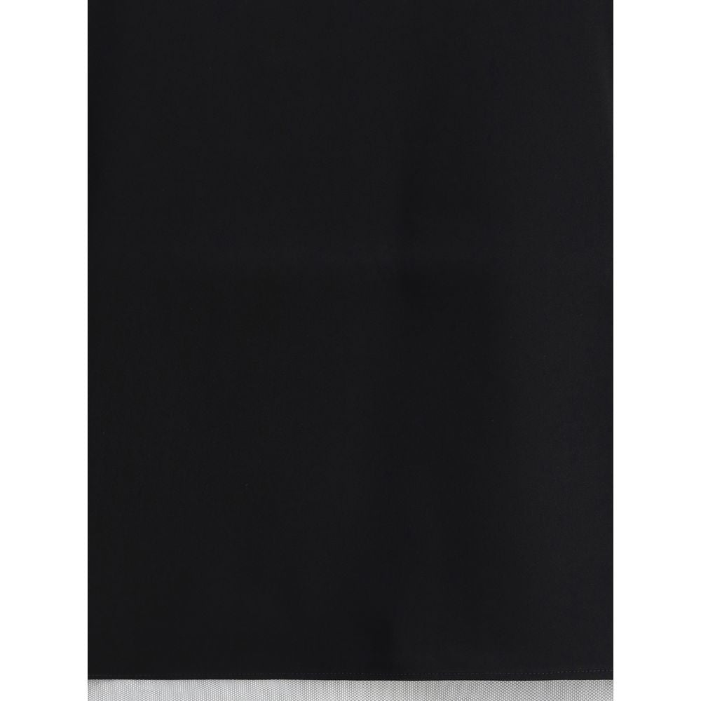 Black Silk Sleeveles T-Shirt