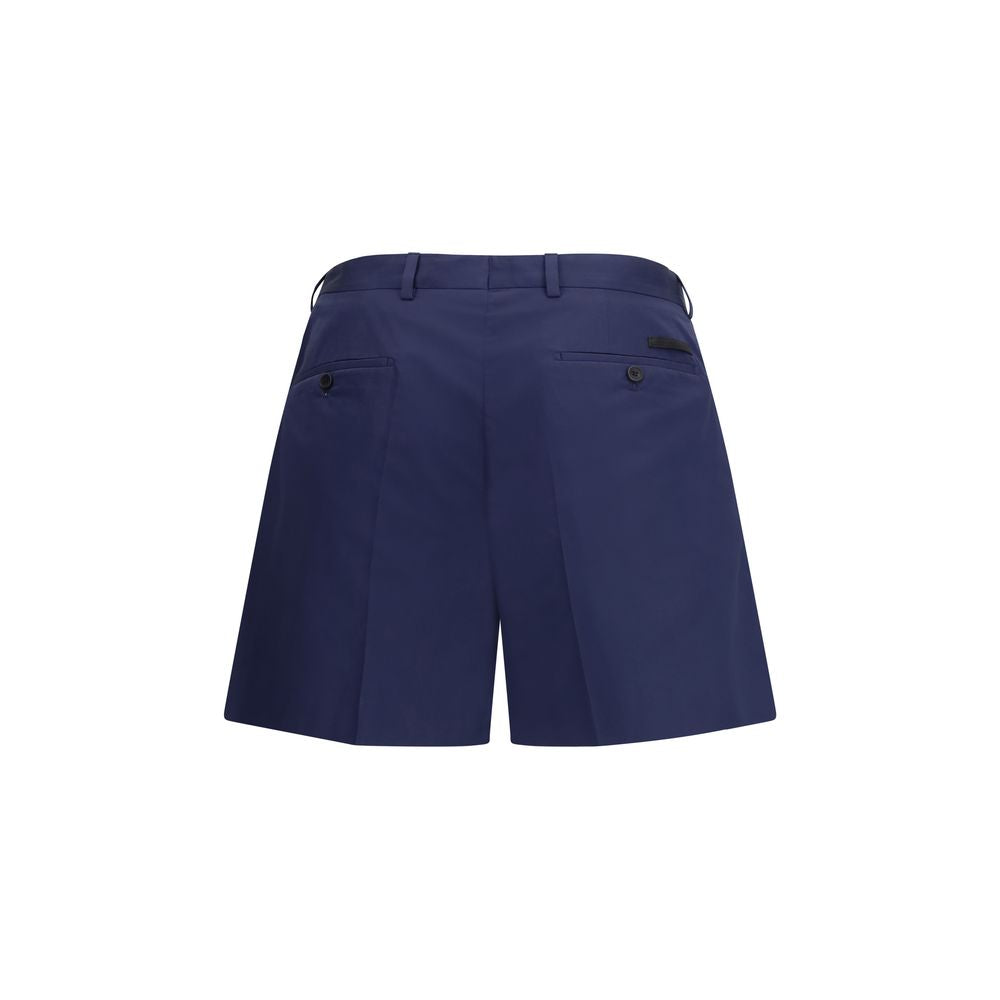 Blue Cotton Bermuda Shorts
