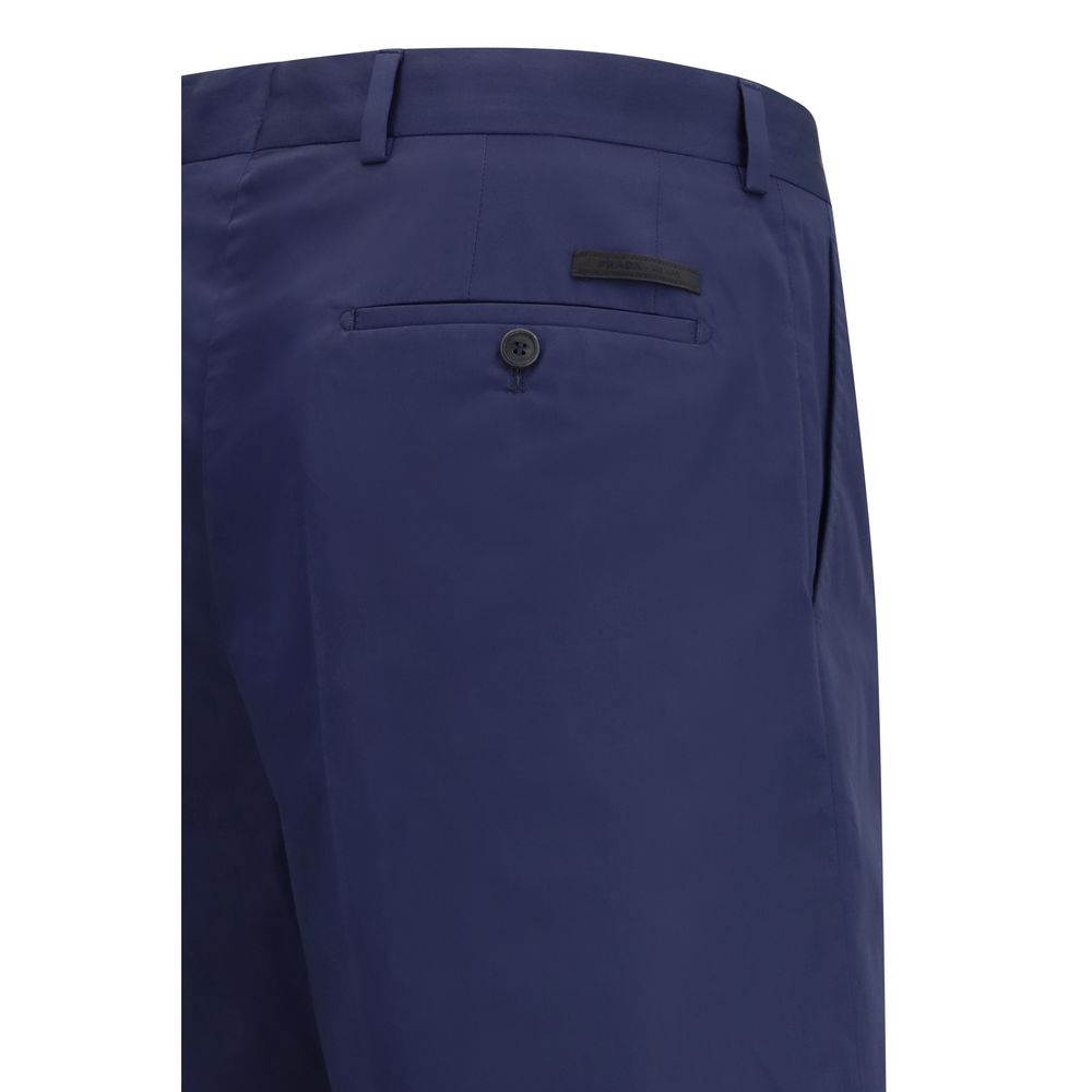 Blue Cotton Bermuda Shorts