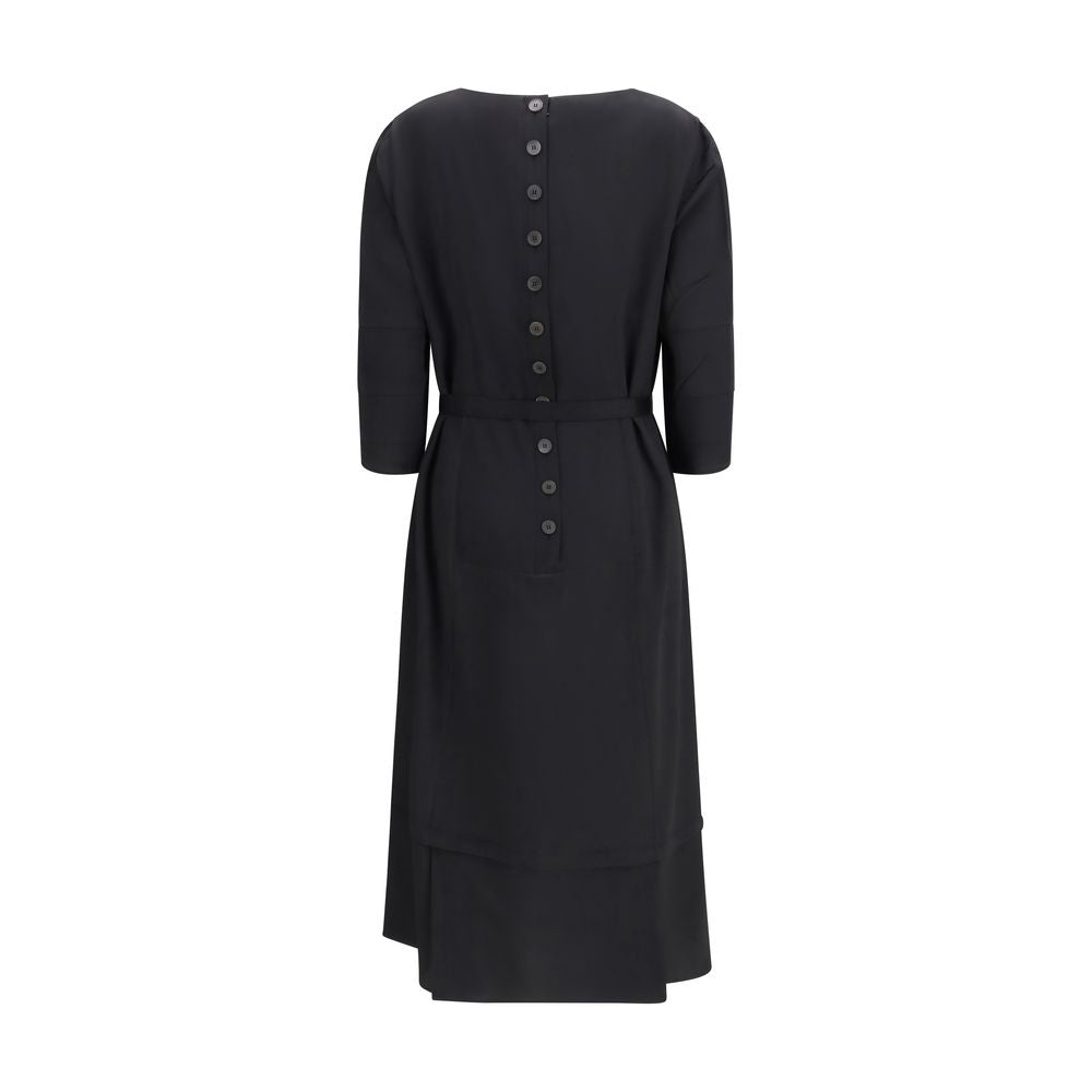 Black Acetate Casual Dress