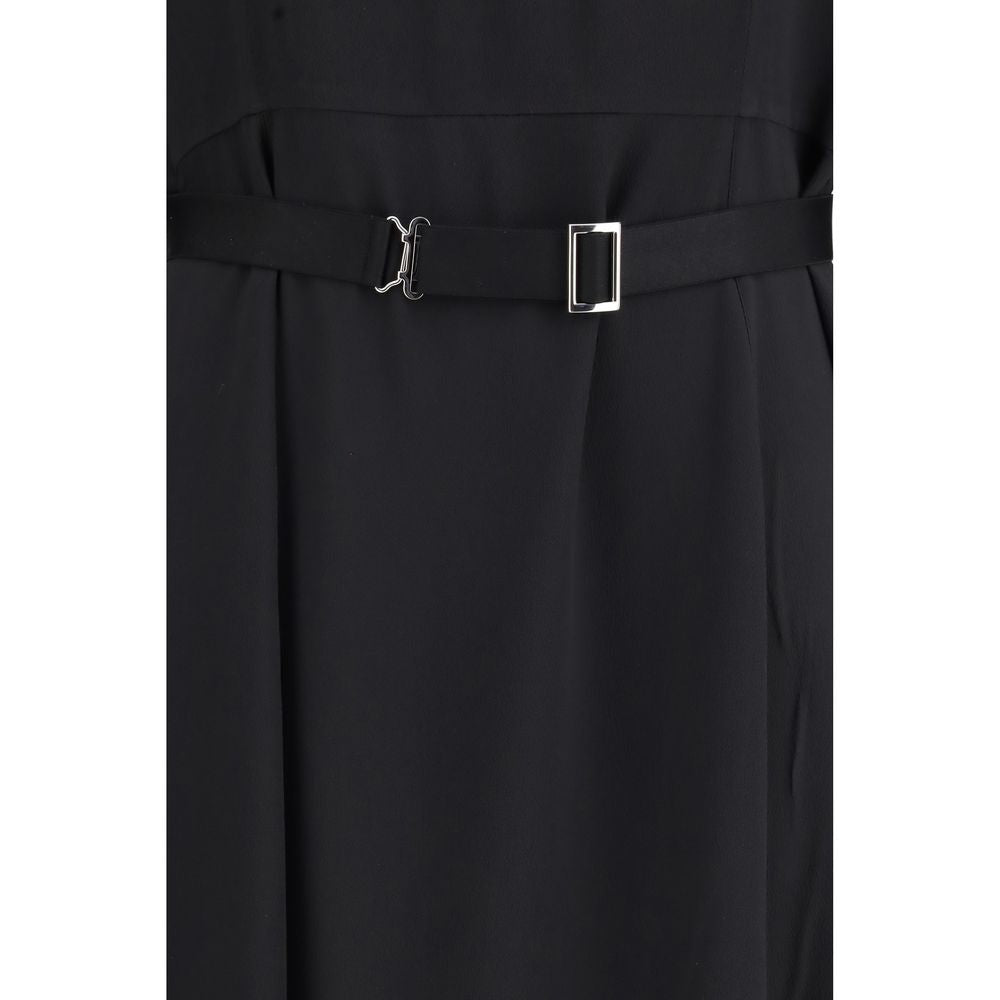 Black Acetate Casual Dress