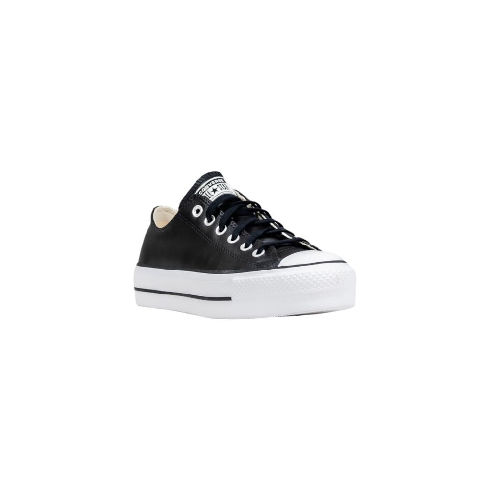 Black Leather Low Top Sneakers