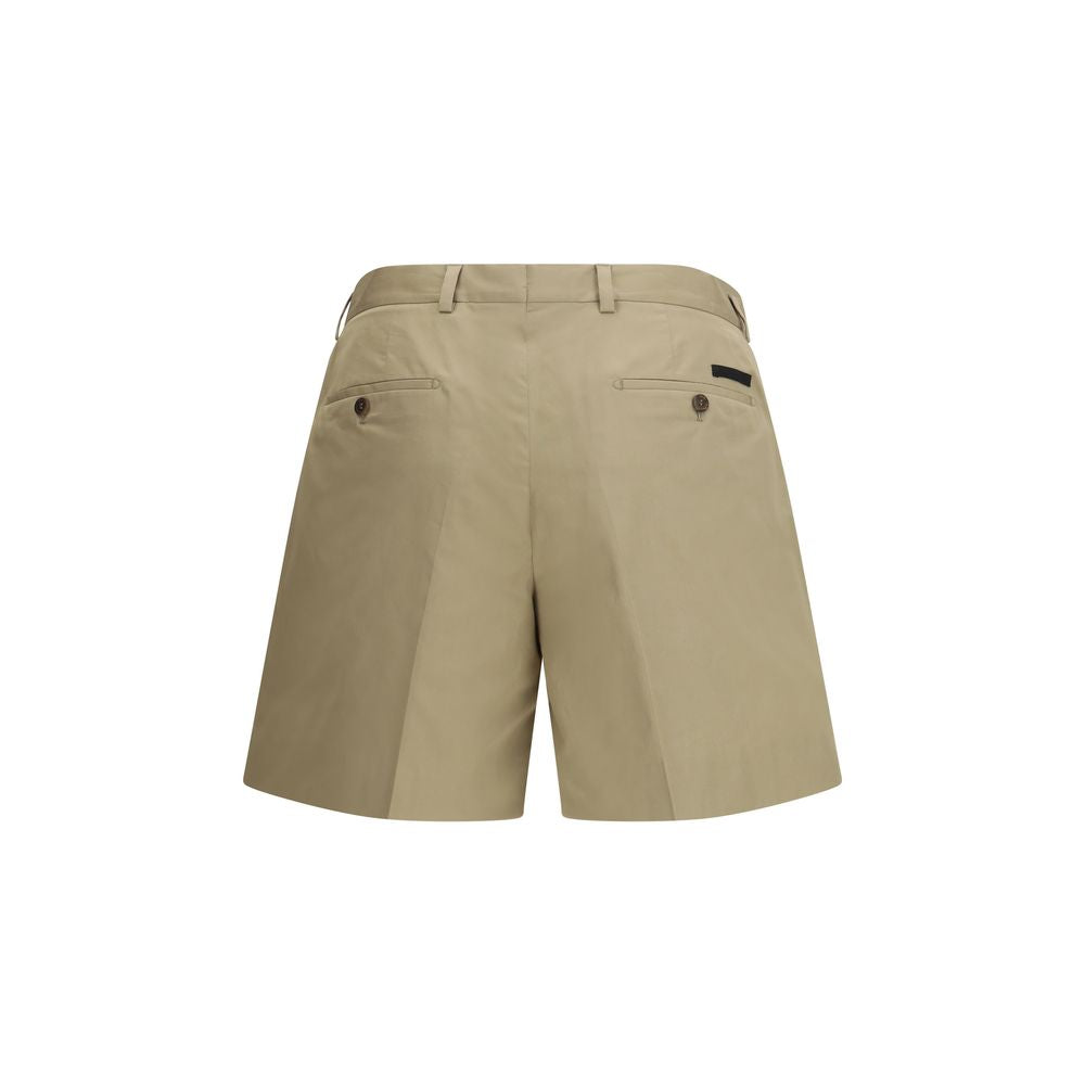 Beige Cotton Bermuda Shorts