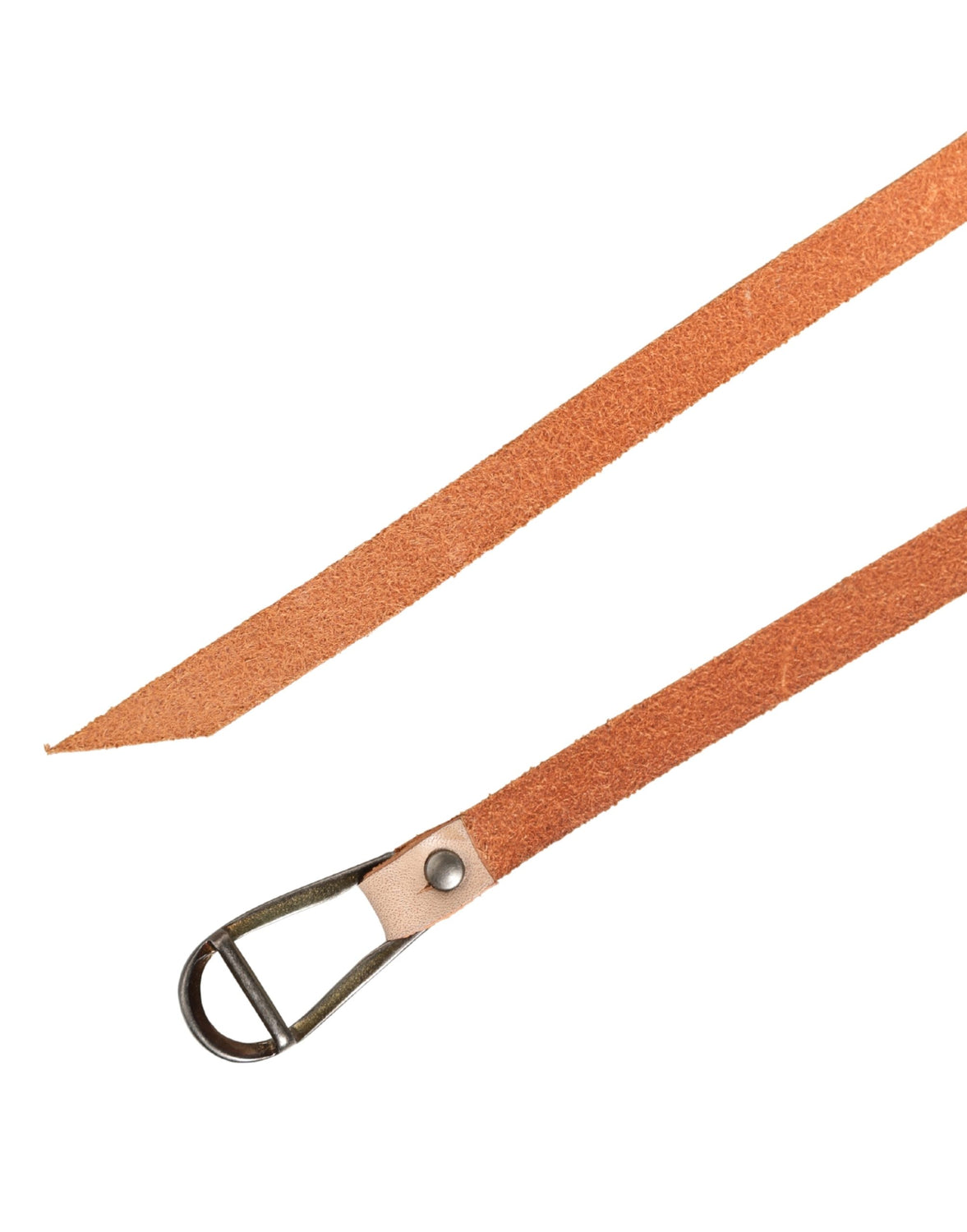 Women Orange Silver Metal Buckle Skinny Belt