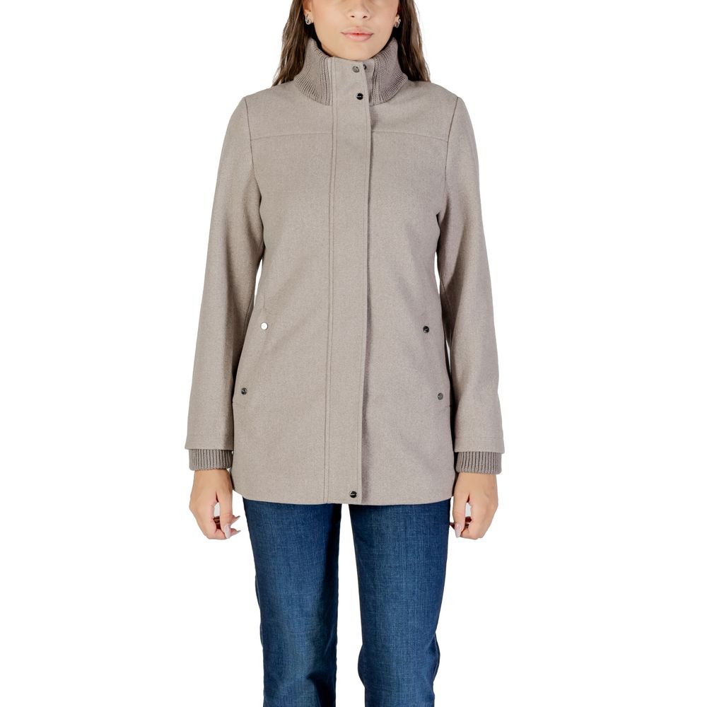 Gray Polyester Coat