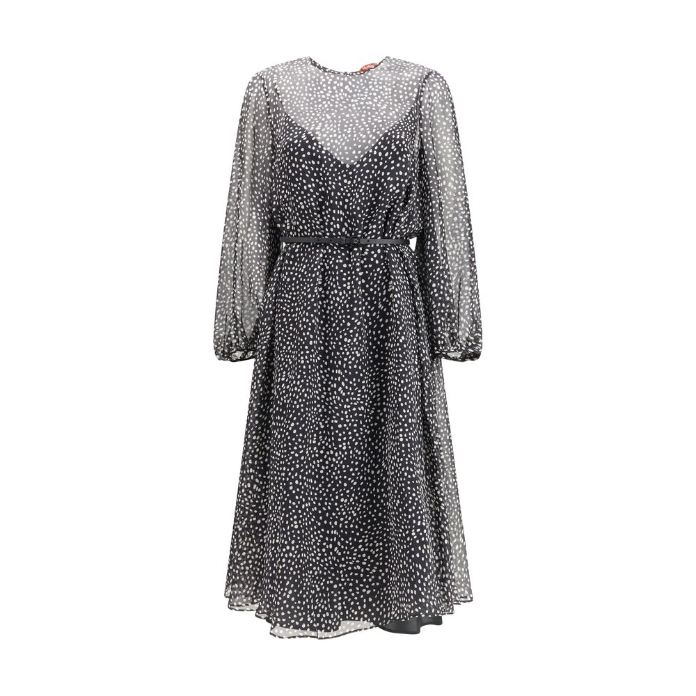 Black Silk Casual Dress