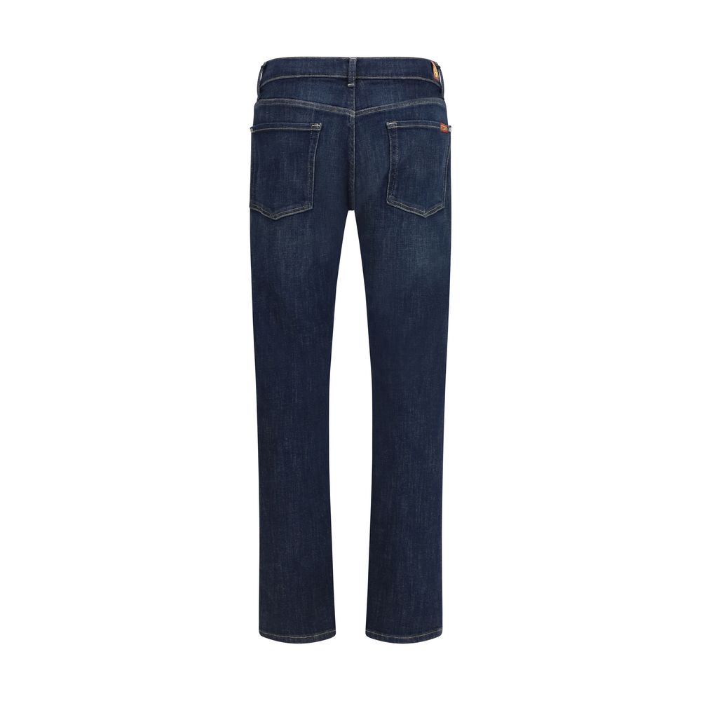 Blue Cotton Flared Jeans