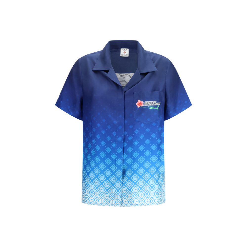 Blue Silk Shirt