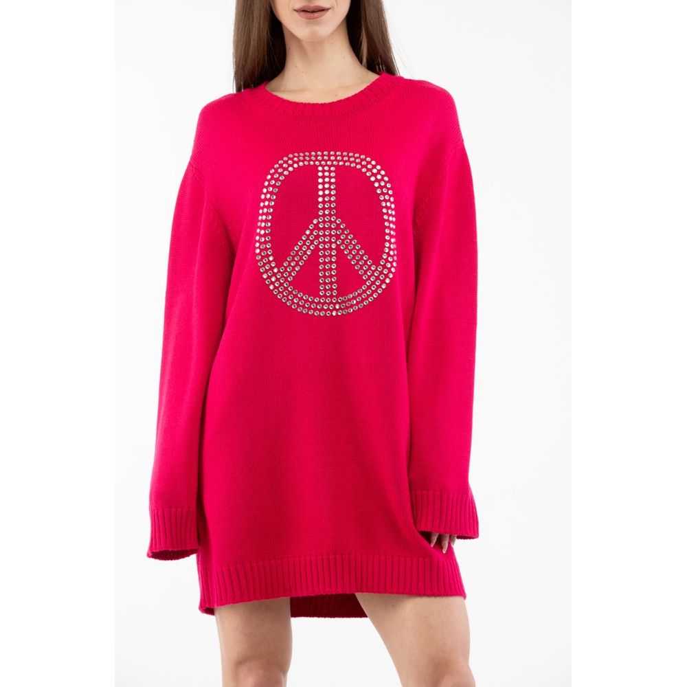 Fuchsia Wool Casual Dress