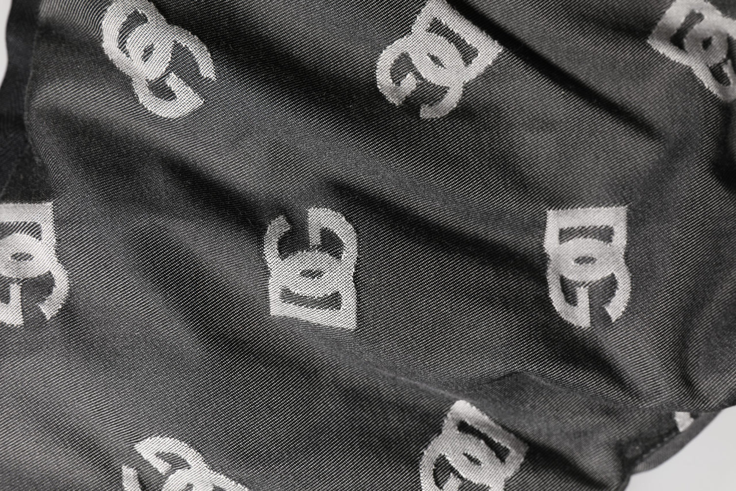 Black Logo Print Whole Head Wrap Capello Hat
