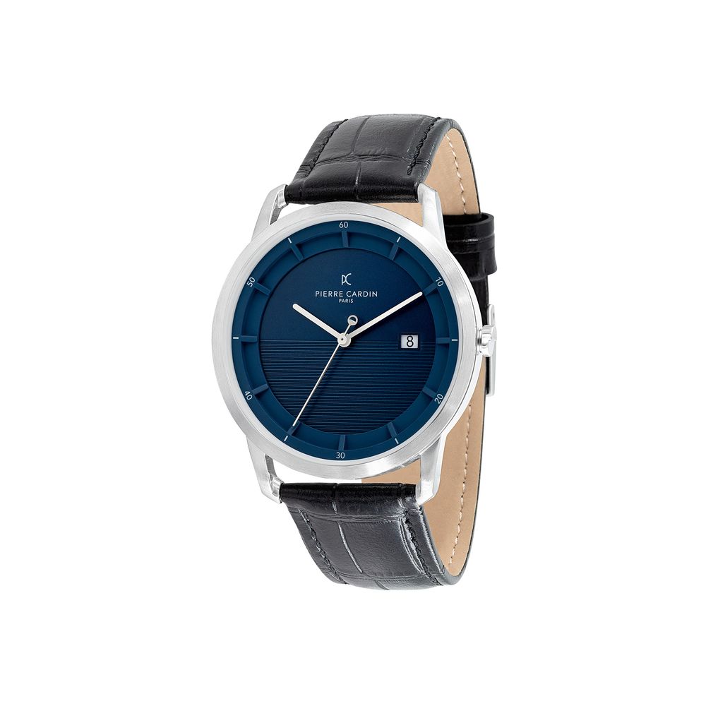 Black Leather Dress Watch
