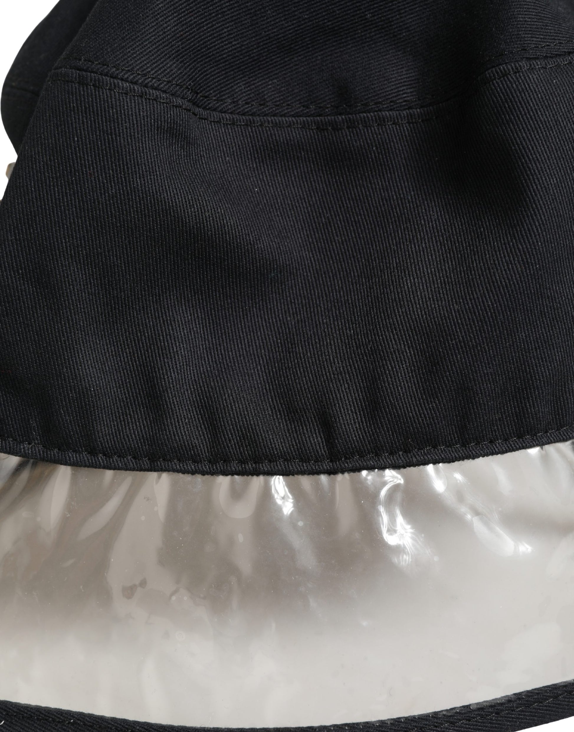 Black Cotton Plastic Fisherman Bucket Capello Hat