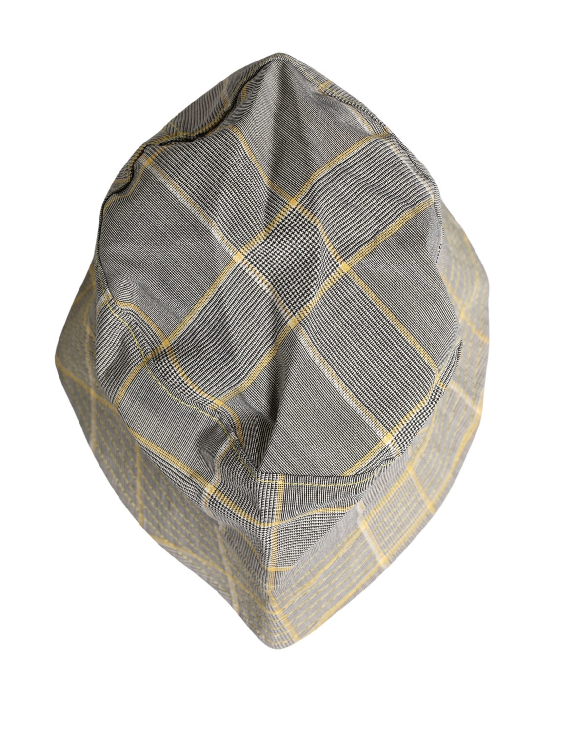 Men Gray Checkered Bucket Fisherman Capello Hat