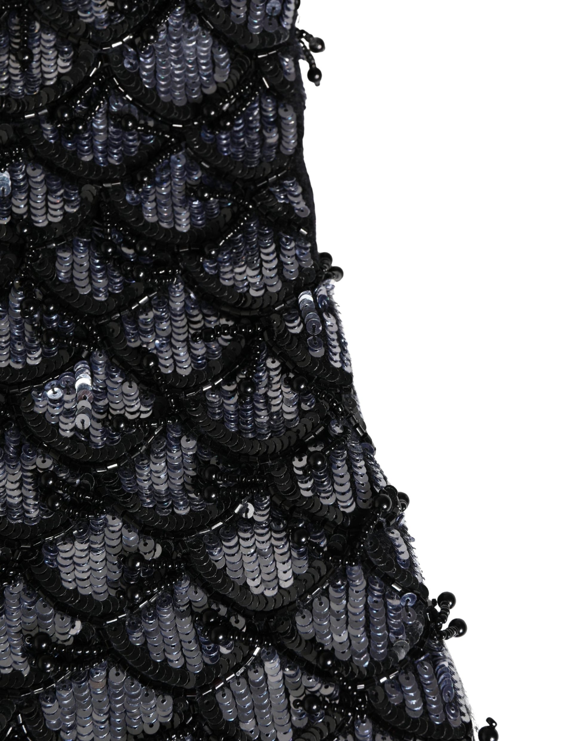 Black Wool Crystal Embellished Balaclava Hat