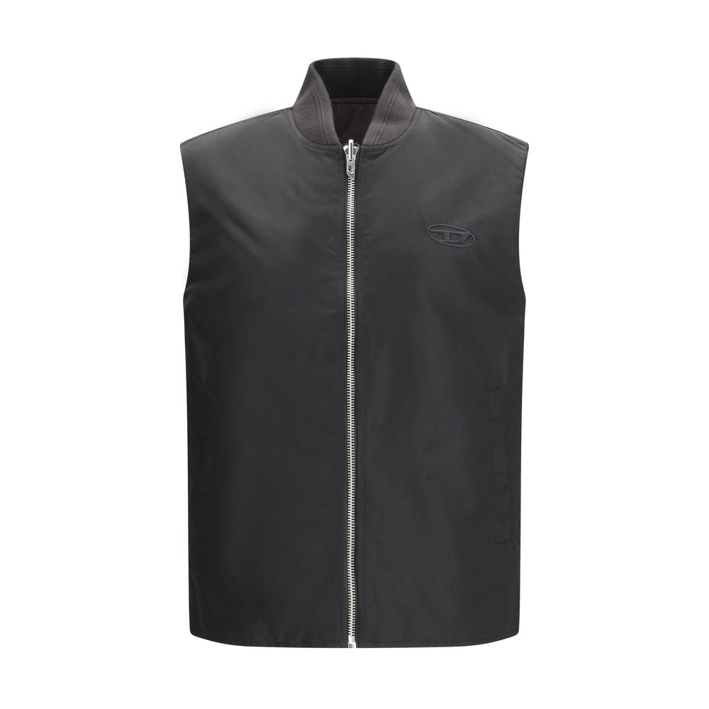 Brown Polyamide Sleeveless Jacket