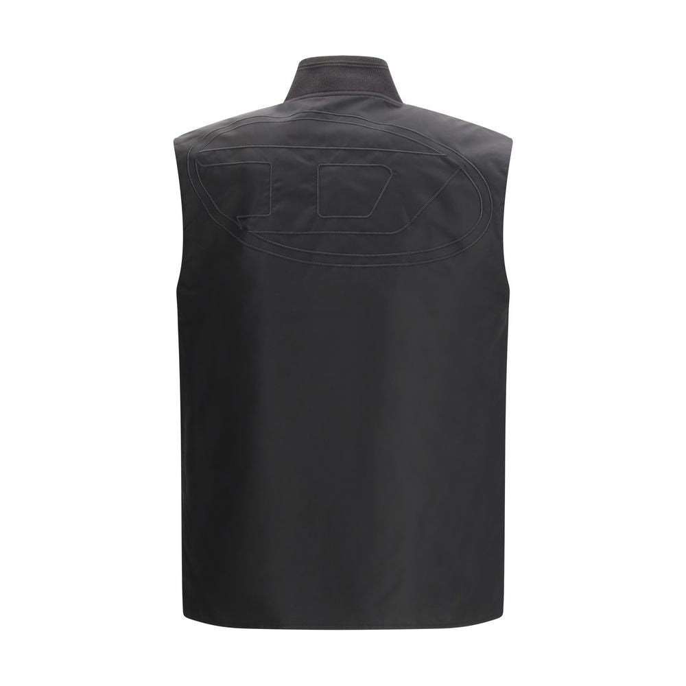 Brown Polyamide Sleeveless Jacket