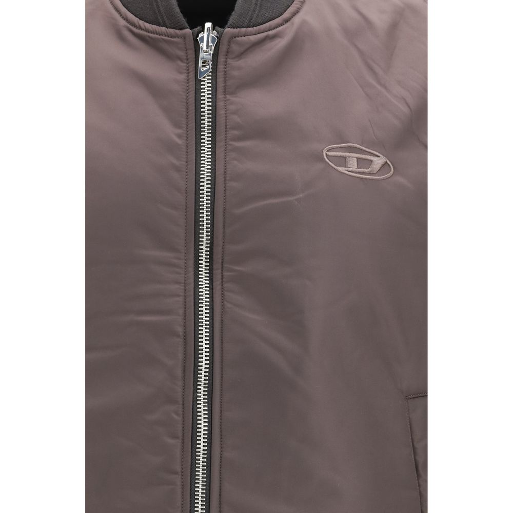 Brown Polyamide Sleeveless Jacket