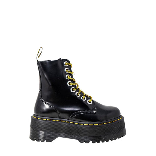 Black Leather Lace-Up Boots