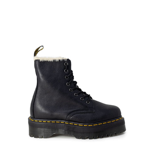 Black Leather Lace-Up Boots