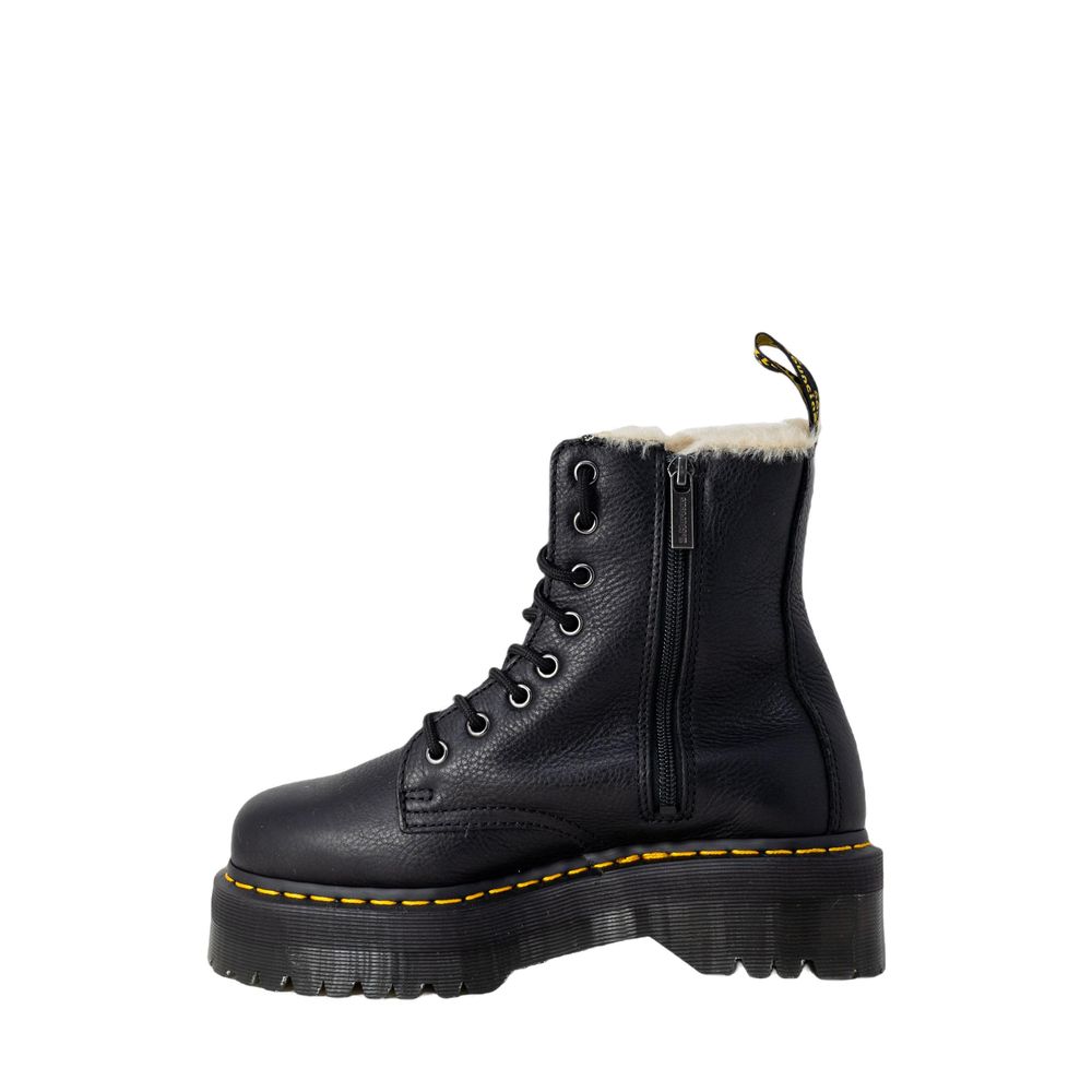 Black Leather Lace-Up Boots