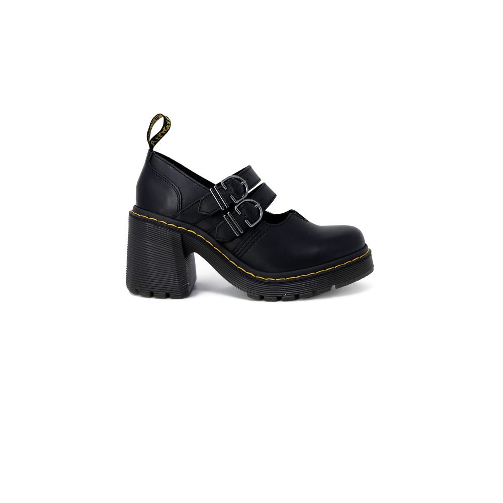 Black Leather High Heel Pumps