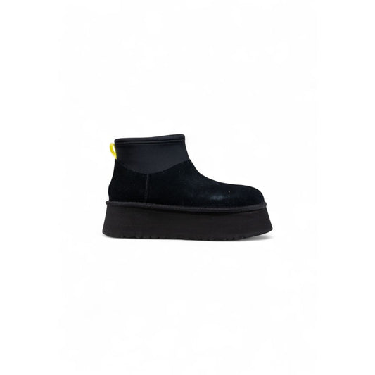 Black Suede Leather Ankle Boots