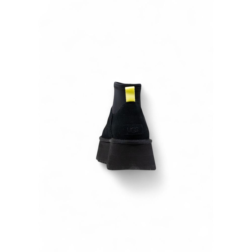 Black Suede Leather Ankle Boots