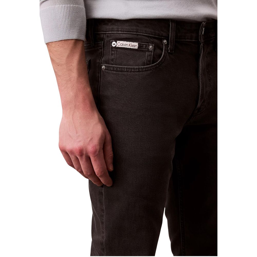 Black Cotton Skinny Jeans