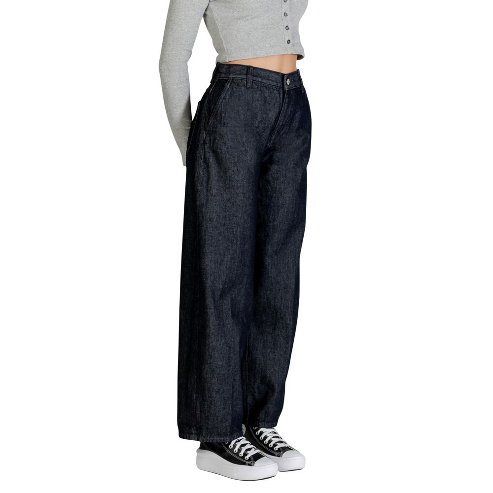 Blue Cotton Bootcut Jeans