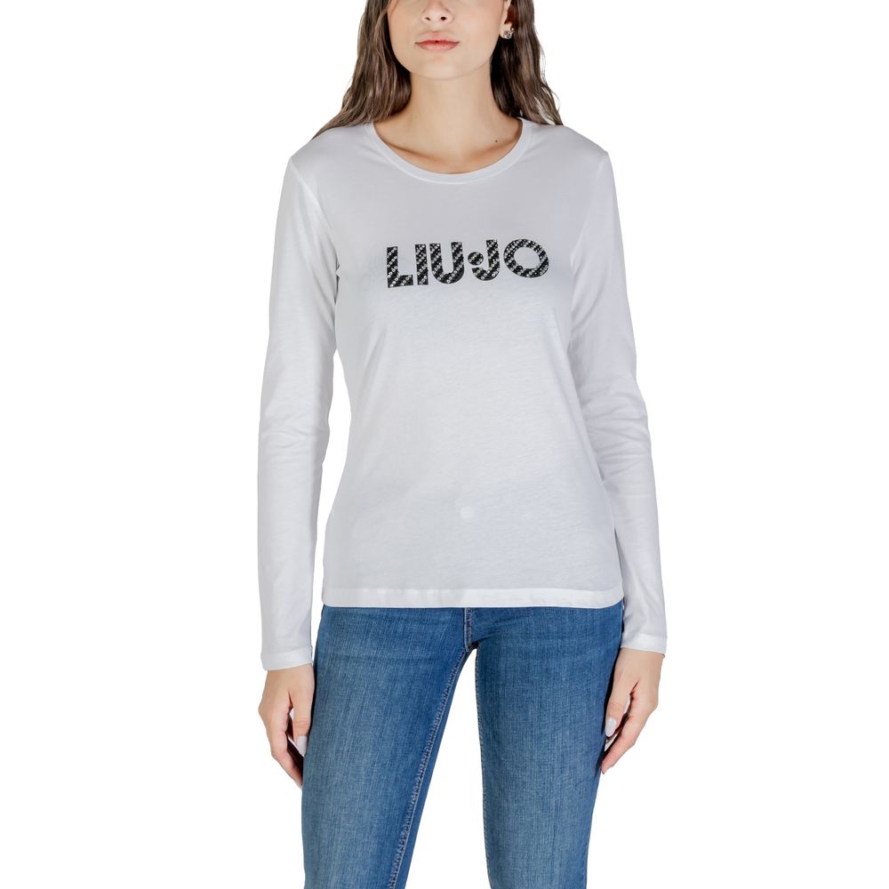 White Cotton Long Sleeve T-Shirt