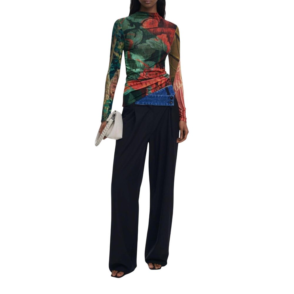 Bicolor Viscose Long Sleeve T-Shirt