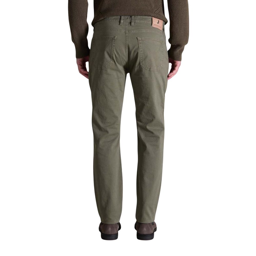 Green Cotton Skinny Pants