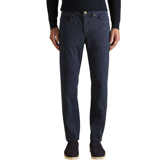 Blue Cotton Skinny Jeans