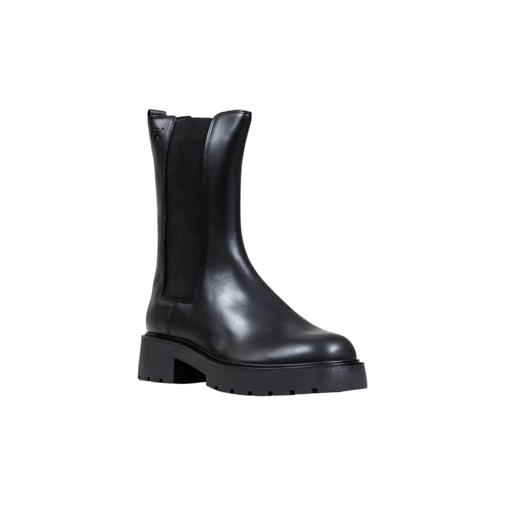 Black Leather Ankle Boots