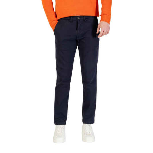Blue Cotton Skinny Pants