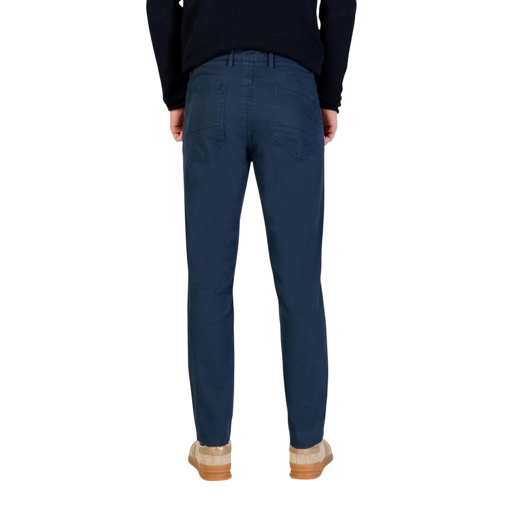 Blue Cotton Skinny Pants