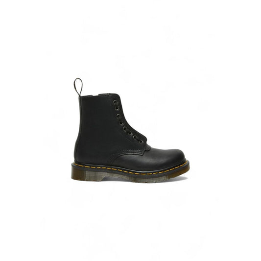 Black Leather Lace-Up Boots