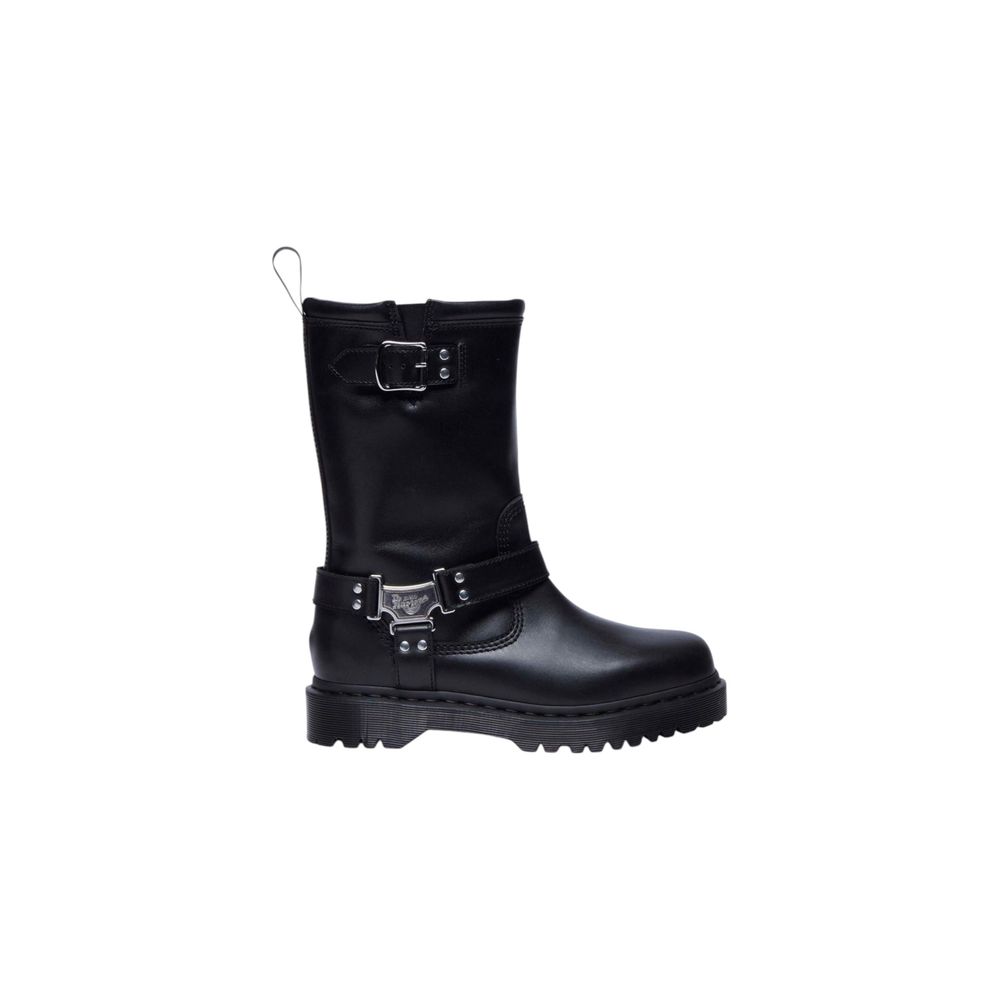Black Leather Lace-Up Boots
