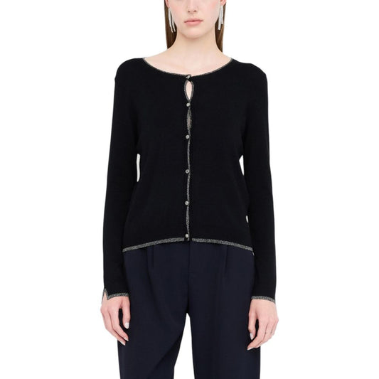 Black Textile Cardigan