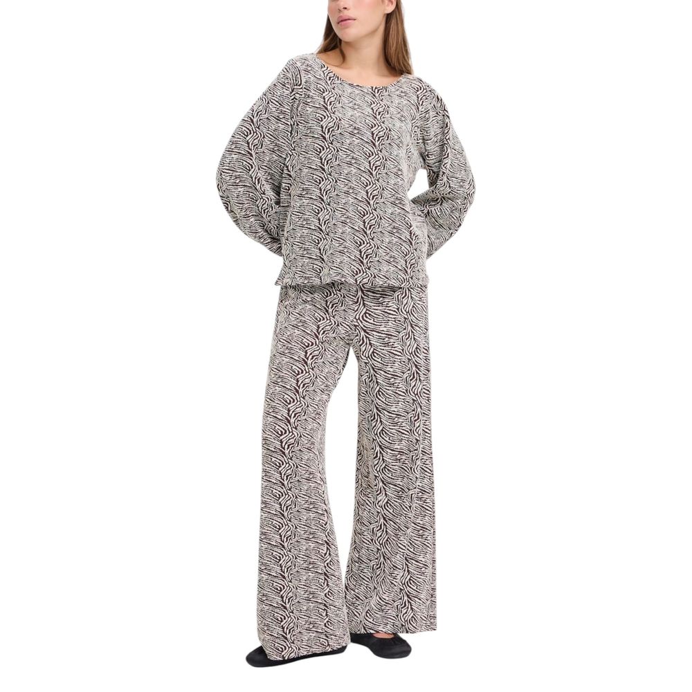 Brown Polyester Casual Pants