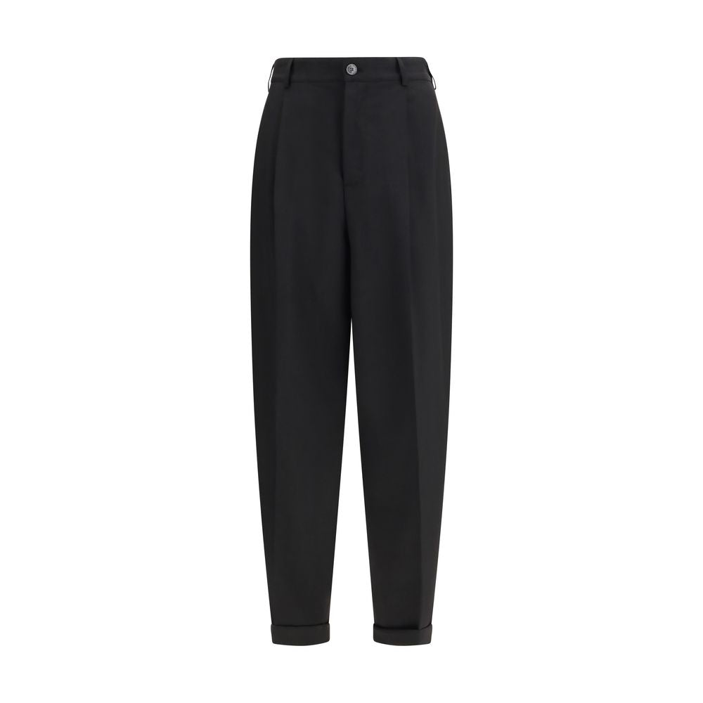 Black Wool Casual Pants
