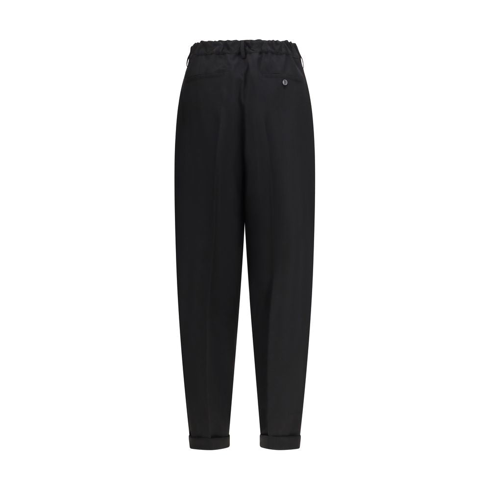 Black Wool Casual Pants