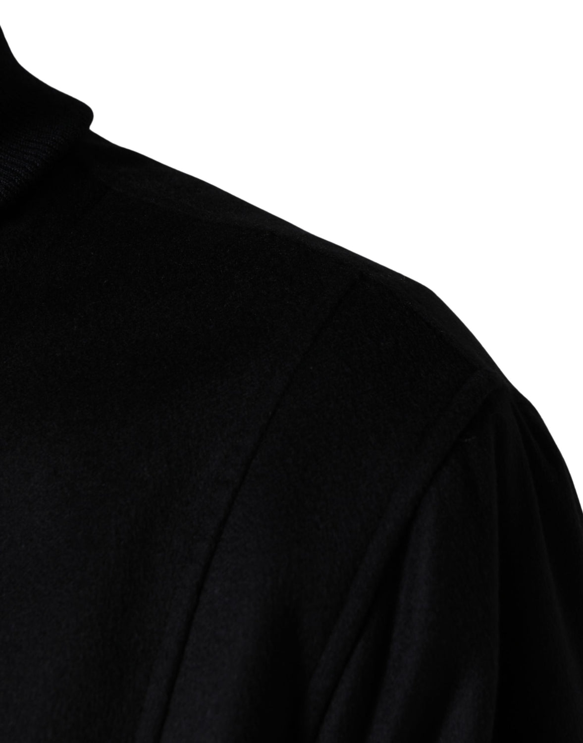 Black Cashmere Knitted Button Down Jacket