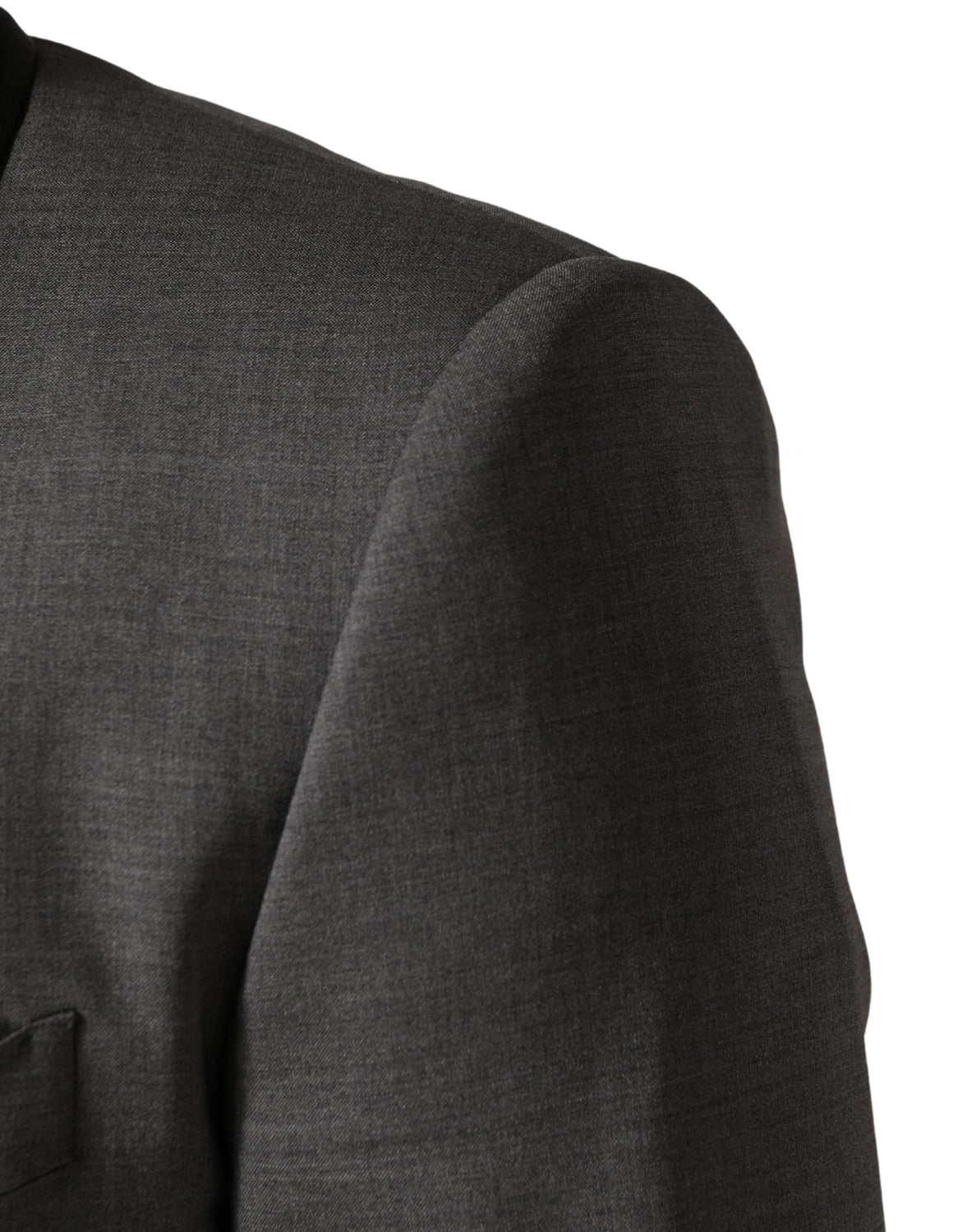 Gray Wool Single Breasted 1 Button 3PC Suit
