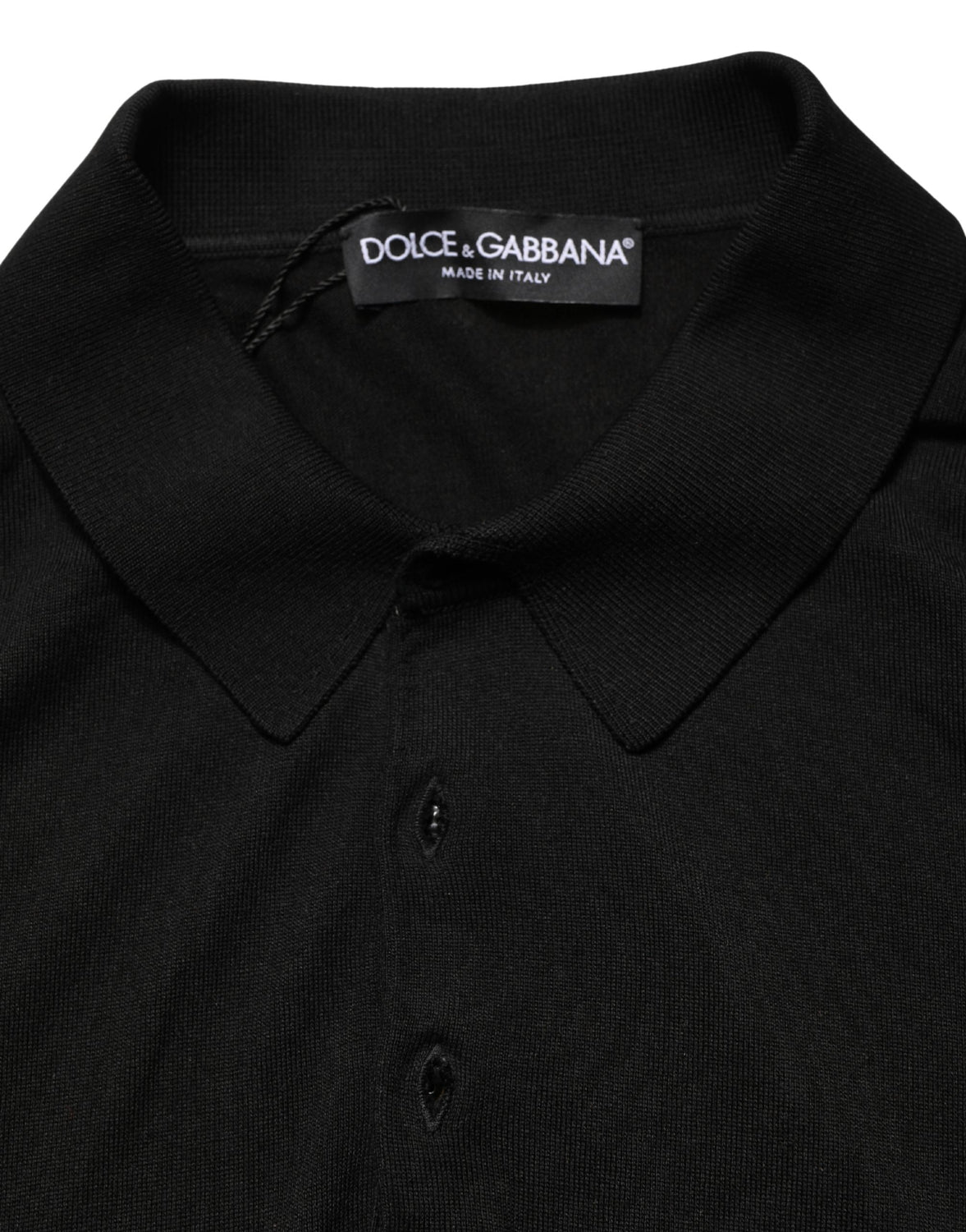 Black Wool Short Sleeves Men Polo  T-shirt